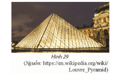 Kim tự tháp bằng kính tại bảo tàng Louvre ở Paris có dạng hình chóp tứ giác đều với chiều cao (ảnh 1)