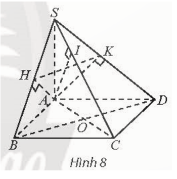 Cho hình chóp S.ABCD có đáy là hình vuông, O là giao điểm của AC và BD, SA vuông góc với mặt phẳng (ảnh 1)