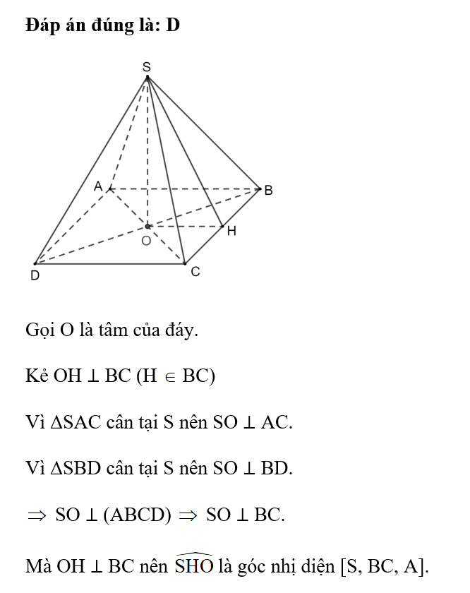Cho chóp tứ giác S.ABCD có đáy là hình chữ nhật với AB = 4a, AD = 3a. Các cạnh bên đều (ảnh 1)