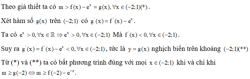 Cho hàm số y = f(x) . Hàm số y = f'(x)  có bảng biến thiên như hình bên:   Bất phương trình (ảnh 2)