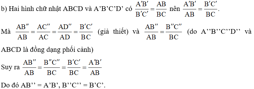 b) AB’’ = A’B’, B’’C’’ = B’C’; (ảnh 1)