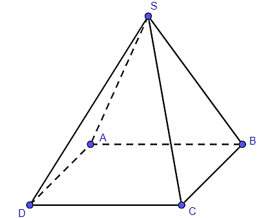 Cho hình chóp tứ giác đều S.ABCD có AB = 6 cm, SD = 9 cm. Khẳng định nào sau đây là sai? A. CD = 9 cm; B. SC = 9 cm; C. AD = 6 cm; D. BC = 6 cm. (ảnh 1)