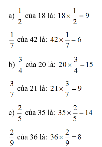 Tìm phân số của một số trong mỗi trường hợp sau: (ảnh 2)