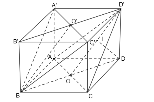 Cho hình lập phương ABCD.A′B′C′D′ có cạnh bằng a. Tính khoảng cách : (ảnh 1)