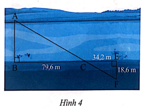 Tính khoảng cách AB của một khúc sông trong Hình 4 (ảnh 1)