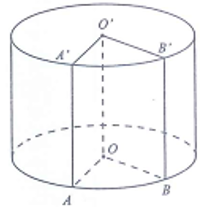 Nga làm thạch rau câu có dạng khối trụ với đường kính 20 cm và chiều cao bằng 7 cm. Nga cắt dọc theo đường sinh một miếng từ khối thạch này (như hình vẽ) biết O, Oˈ là tâm của hai đường tròn đáy, đoạn thẳng AB = 6cm. Hỏi thể tích của miếng thạch cắt ra gần bằng với giá trị nào sau đây? (ảnh 1)