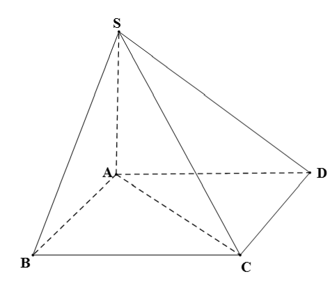 Cho hình chóp S.ABCD có SA ⊥ (ABCD), đáy ABCD là hình thoi cạnh a và AC = a. a) Tính số đo của góc nhị diện [B, SA, C]. (ảnh 1)