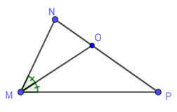 Cho tam giác MNP có MP = 2MN, MO là phân giác góc NMP. Xét các khẳng định sau: (ảnh 1)
