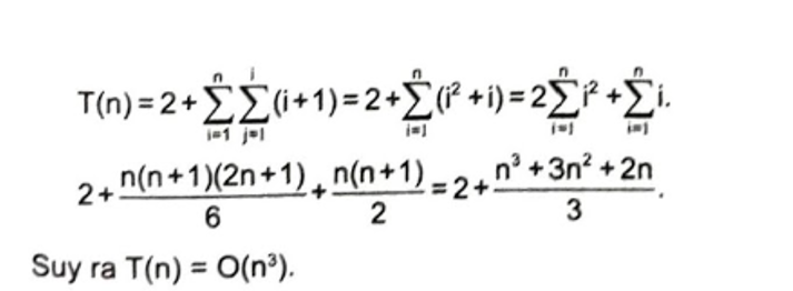 Xác định độ phức tạp thời gian của hàm sau: (ảnh 2)