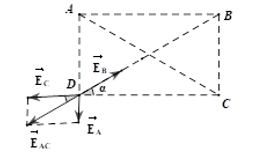 Ba điện tích điểm q1, q2 = -12,5.10-8 C, q3 đặt lần lượt tại A, B, C của hình chữ nhật ABCD cạnh AD = a = 3cm, AB = b = 4 cm. Điện trường tổng hợp tại đỉnh D bằng không. Tính q1 và q3: (ảnh 1)