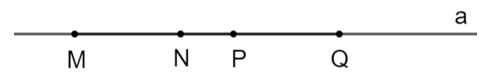 Trên đường thẳng a lấy 4 điểm M, N, P, Q theo thứ tự đó. Cho biết MN = 2 cm; MQ = 5 cm và NP = 1 cm. Các đoạn thẳng bằng nhau là A. MP = PQ; B. MP = NQ; C. MN = PQ; D. Cả B, C đều đúng. (ảnh 1)
