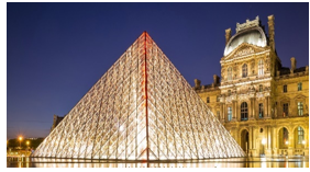 Bảo tàng Louver (Pháp) có một kim tự tháp hình chóp tứ giác đều bằng kính có chiều cao là 20 m, cạnh đáy là 33 m. Tính thể tích của kim tự tháp.   A. 7 260 m3; B. 7 660 m3; C. 7 620 m3; D. 7 206 m3. (ảnh 1)