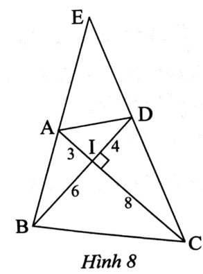 Trong Hình 8 chứng minh rằng: tam giác AIB đồng dạng tam giác DIC (ảnh 1)