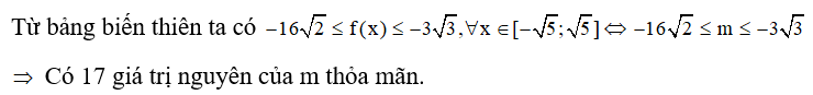 Có bao nhiêu giá trị nguyên của tham số m để đồ thị hàm số y= 3x+ mx/ căn x^2 +3  có tất cả các điểm cực trị thuộc hình tròn tâm O, bán kính   ?  A. 13.			B. 17.			C. 19 .			D. 23 . (ảnh 2)