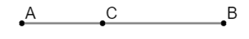 Cho đoạn thẳng AB = 4,5 cm và điểm C nằm giữa hai điểm A và B. Biết   (ảnh 1)