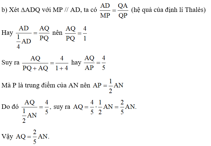 b)  AQ= 2/5 AN (ảnh 1)