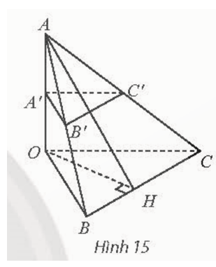 Cho tứ diện OABC có OA vuông góc với mặt phẳng (OBC) và có A′, B′, C′ lần lượt là trung điểm của OA (ảnh 1)
