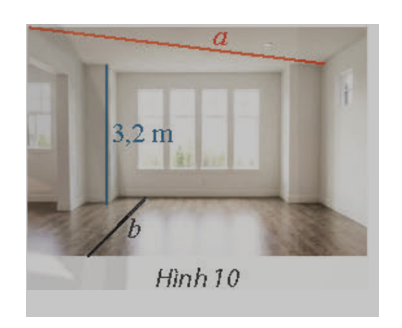 Một căn phòng có trần cao 3,2 m. Tính khoảng cách giữa một đường thẳng a (ảnh 1)