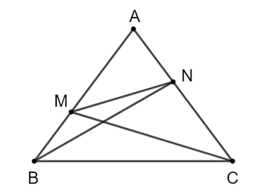 Cho tam giác ABC có AB =  12, AC = 15 Chứng minh tam giác ANM đồng dạng (ảnh 1)