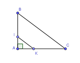 Cho hình bên, biết AB = 9 cm, AC = 12 cm, IB = 6 cm, KC = 8 cm. Kết luận nào sau đây là đúng?   A. IK ⊥ BC; B. IK // BC; C. IK = BC;  D. Cả A, B, C đều sai. (ảnh 2)