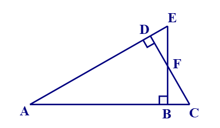 Cho hình vẽ:    Hình vẽ trên có bao nhiêu cặp tam giác vuông đồng dạng? A. 3 cặp; B. 4 cặp; C. 5 cặp; D. 6 cặp. (ảnh 1)