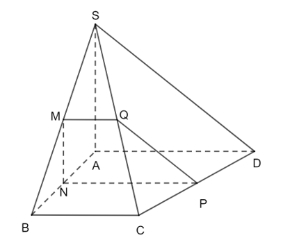 Cho hình chóp S.ABCD có đáy ABCD là hình thang vuông với AB là cạnh góc vuông và có cạnh SA vuông góc  (ảnh 1)