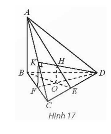 Tứ diện ABCD có AB ⊥ (BCD). Trong tam giác BCD vẽ đường cao BE và DF (ảnh 1)