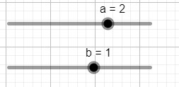 - Vẽ đường thẳng y = ax + b với a, b thay đổi bằng thanh trượt. (ảnh 2)