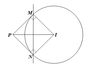 Trong mặt phẳng tọa độ Oxy, cho đường tròn (C): (x – 3)2 + (y – 4)2 = 36 và điểm P(–3; –2) nằm ngoài đường tròn.  (ảnh 1)