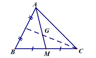 Cho tam giác ABC có G là trọng tâm như hình vẽ.   Biết AG = 4x + 6 và AM = 9x.  (ảnh 1)