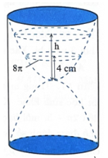 Một chiếc đồng hồ cát như hình vẽ, gồm hai phần đối xứng nhau qua mặt phẳng nằm ngang và đặt trong một hình trụ. Thiết diện thẳng (ảnh 1)