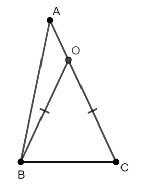Cho tam giác OBC cân ở O. Trên tia đối của tia OC lấy điểm A (A khác O). Bất đẳng thức nào dưới đây là đúng? (ảnh 1)