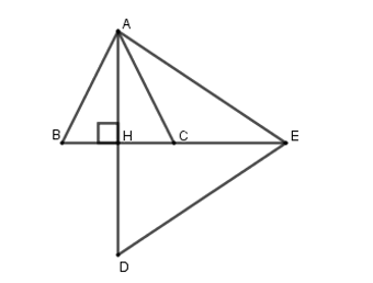 Cho tam giác ABC cân tại A. Vẽ AH ⊥ BC. Trên tia đối của tia HA lấy điểm D sao cho HD = HA. Trên tia đối của (ảnh 1)