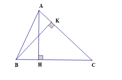 Cho tam giác ABC đường cao AH, BK. Khẳng định nào sau đây là đúng? (ảnh 1)