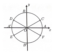 Nghiệm của phương trình 2sinx+1 = 0 được biểu diễn trên đường tròn lượng giác ở hình bên là những điểm nào? (ảnh 1)