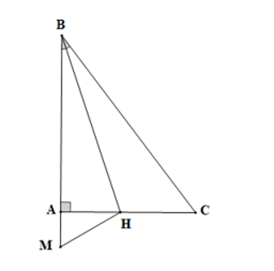 Cho tam giác ABC vuông tại A, trên tia BA lấy M sao cho BM = BC. Tia phân giác góc B cắt AC tại H. Khẳng (ảnh 1)