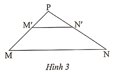 Cho tam giác MNP có có M'N' // MN (Hình 3). Đẳng thức nào sau đây sai (ảnh 1)
