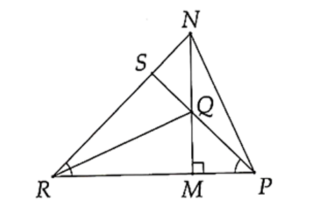 Cho tam giác MNP vuông tại M (MP < MN). Trên cạnh MN lấy điểm Q sao cho MQ = MP, trên tia đối của (ảnh 1)