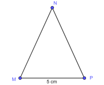 Cho ∆MNP cân tại N có chu vi bằng 17 cm, cạnh đáy MP = 5 cm. Khẳng định nào sau đây là đúng? (ảnh 1)