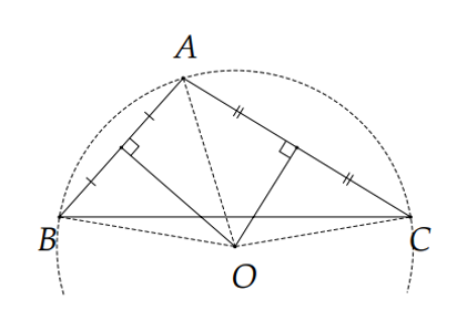 Đường tròn đi qua ba điểm A, B, C phân biệt không thẳng hàng có tâm là (ảnh 1)