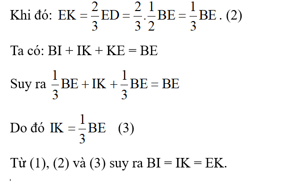 Cho tam giác ABC, đường trung tuyến BD. Trên tia đối của tia DB lấy điểm E sao cho DE = DB. (ảnh 2)