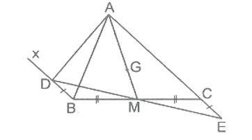 Cho tam giác ABC. Vẽ tia Bx song song AC (sao cho góc xBA và góc BAC là một cặp góc so le trong). (ảnh 1)