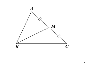 Trong mặt phẳng với hệ tọa độ Oxy, cho tam giác ABC có A(2; 4), B(5; 0) và C(2; 1). Trung tuyến BM (ảnh 1)