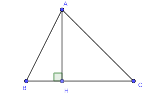 Cho tam giác ABC có đường cao AH (H ∈ BC). Bất đẳng thức nào dưới đây là đúng? (ảnh 1)