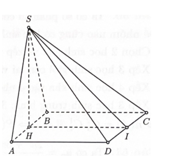 Cho hình chóp SABCD có đáy là hình chữ nhật, AB = 2a, AD = a; tam giác SAB đều và nằm trong mặt phẳng vuông góc (ảnh 1)