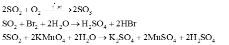 SO2 luôn thể hiện tính khử trong các phản ứng với A. H2S (ảnh 1)