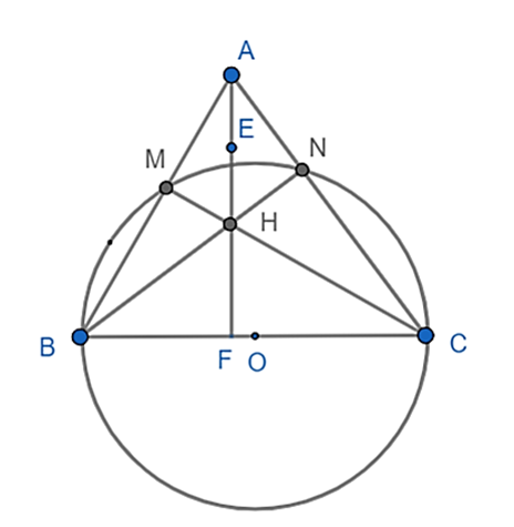 Cho tam giác ABC nhọn. Đường tròn tâm O đường kính BC cắt AB ở M (ảnh 1)