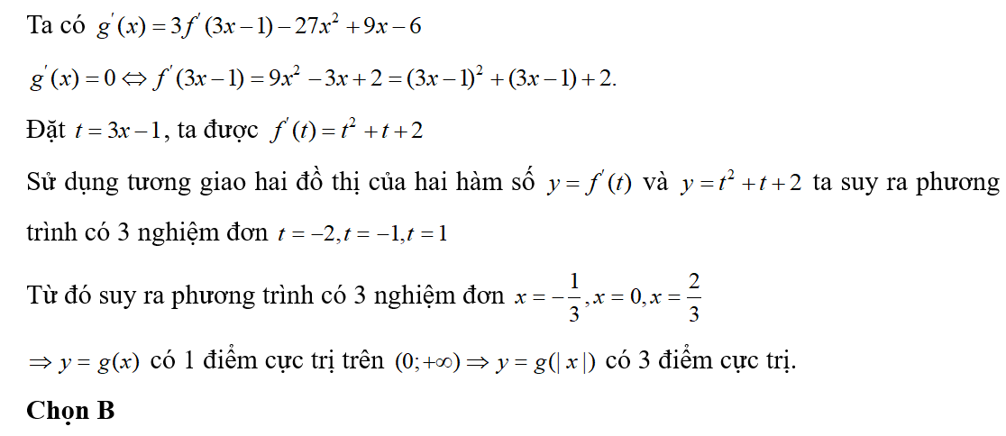 Cho hàm số y= f(x) = ax^5 + bx^4 + cx^3 + dx^2 + ex + f( a khác 0) . Biết hàm số y= f'(x) có đồ thị như hình bên. Đặt (ảnh 2)
