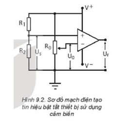 Tại sao điện trở của cảm biến trong Hình 9.2 thay đổi lại làm tín hiệu điện áp tới chân vào không đảo của bộ khuếch đại thuật toán thay đổi (ảnh 1)