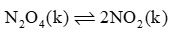 Xét cân bằng: N2O4 (k)  2NO2 (k) ở 25 độ C. Khi chuyển dịch sang một trạng thái cân  (ảnh 1)